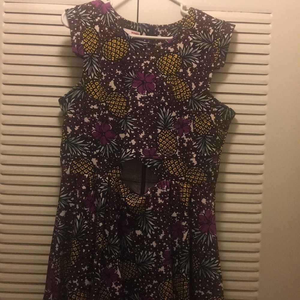 Purple/Black/Yellow Skater Dress
